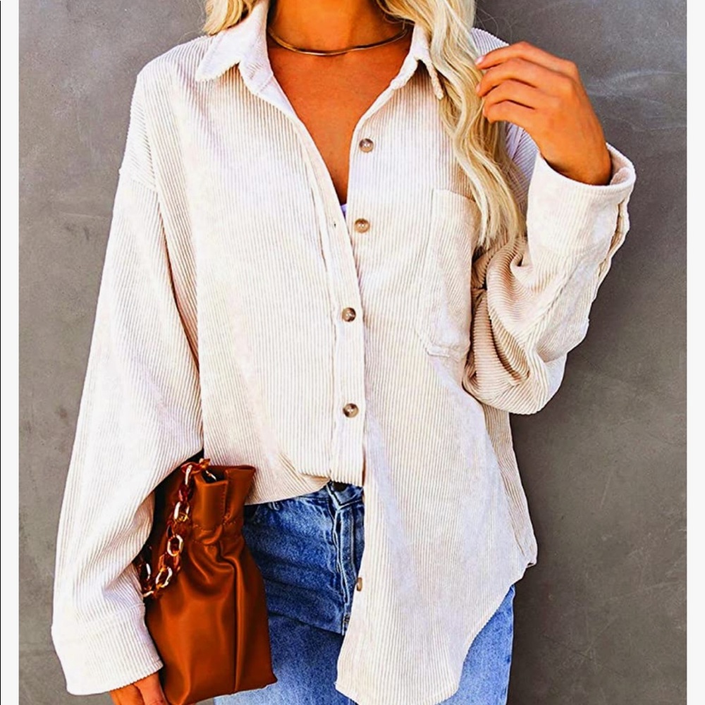 Casual Corduroy Button “Shacket”